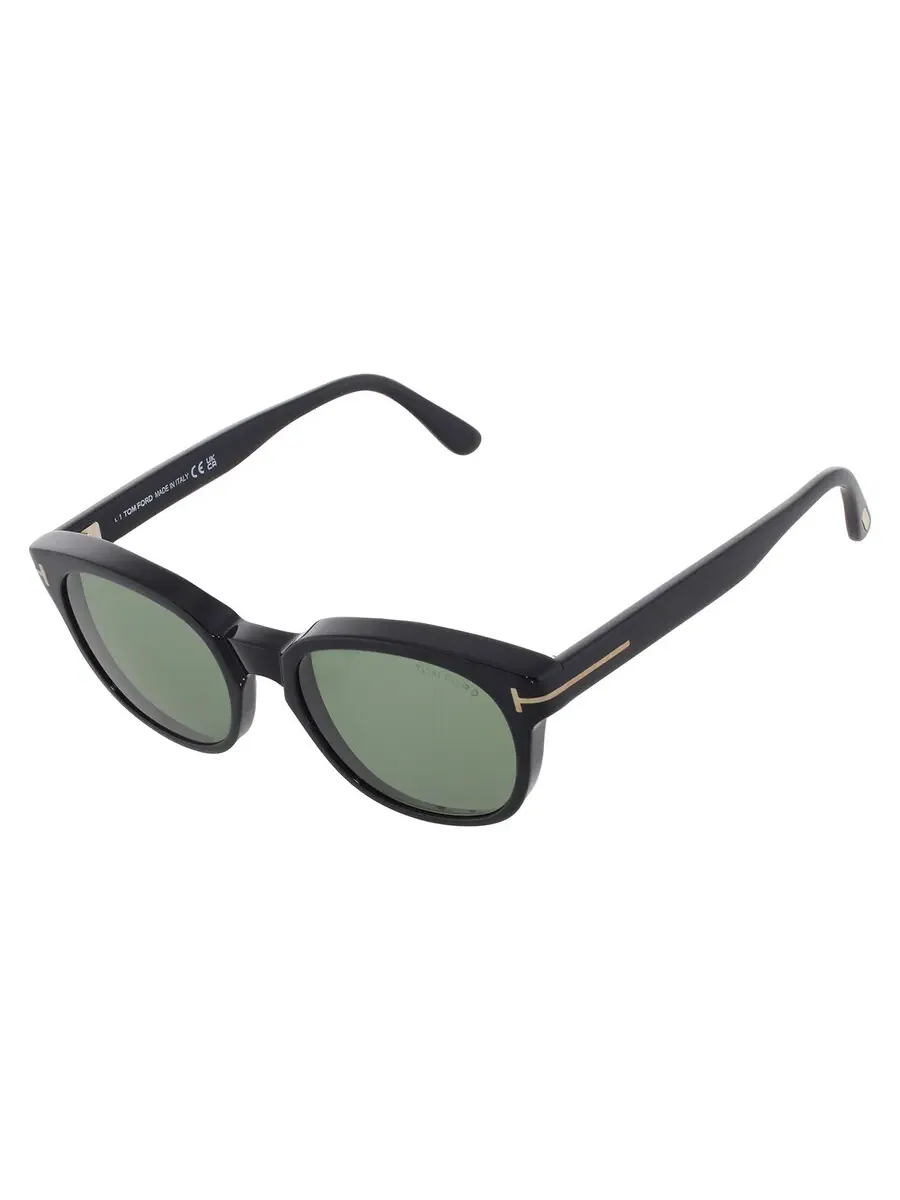 Мужские круглые солнцезащитные очки Tom Ford Mert Green FT1180 01N 53 — изображение 3 из 4, черный