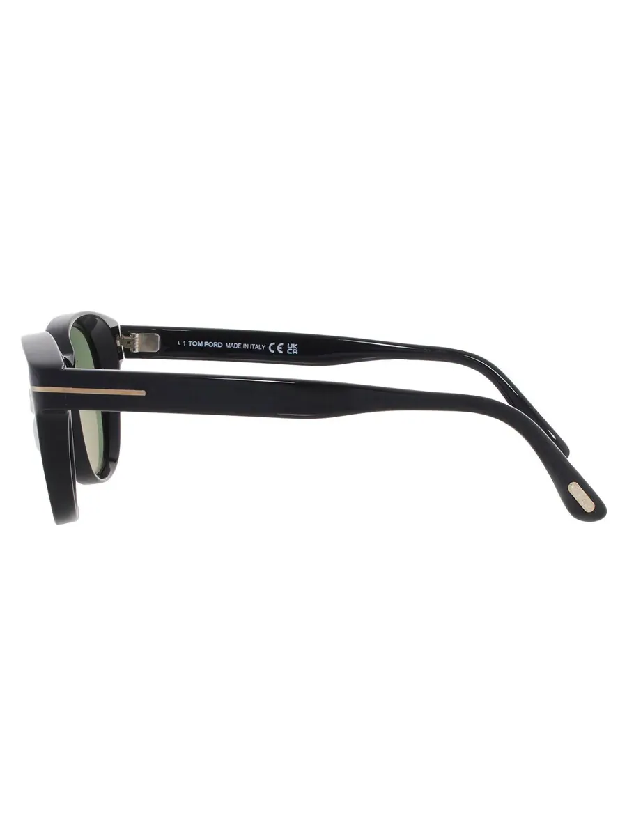 Мужские круглые солнцезащитные очки Tom Ford Mert Green FT1180 01N 53 — изображение 4 из 4, черный