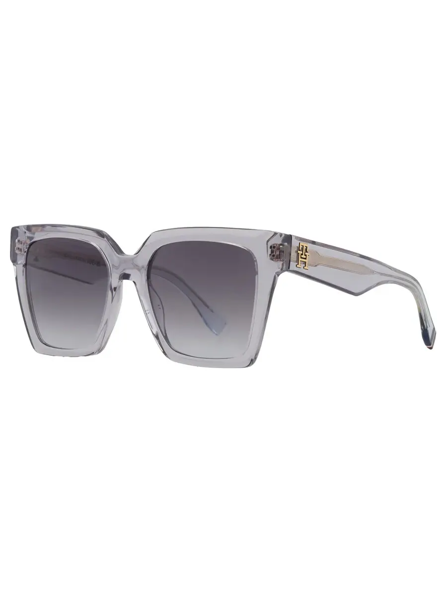 Серые женские солнцезащитные очки Tommy Hilfiger Grey Azure Square TH 2100/S 0KB7/GB 53 — изображение 2 из 5, серый