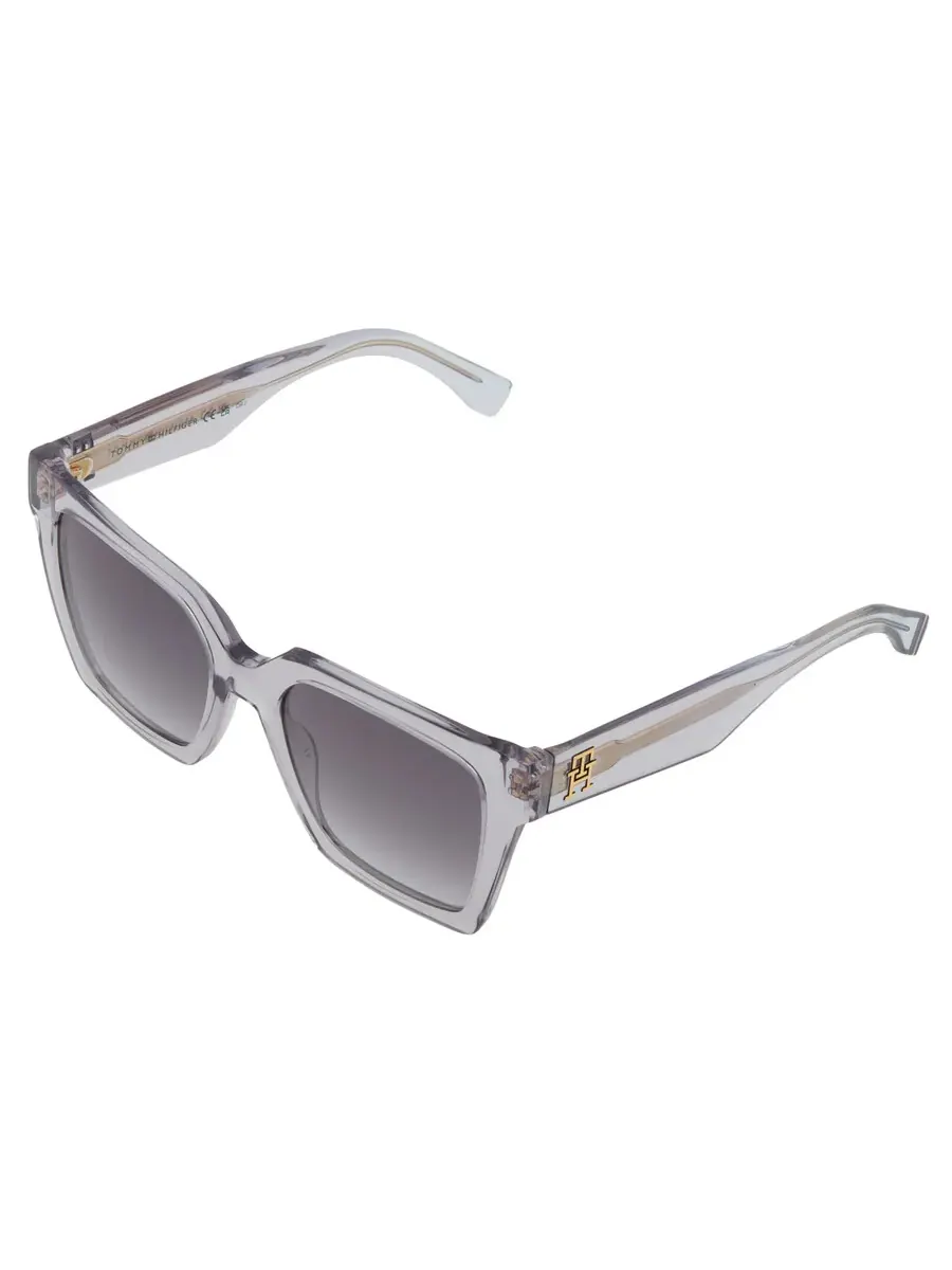 Серые женские солнцезащитные очки Tommy Hilfiger Grey Azure Square TH 2100/S 0KB7/GB 53 — изображение 3 из 5, серый