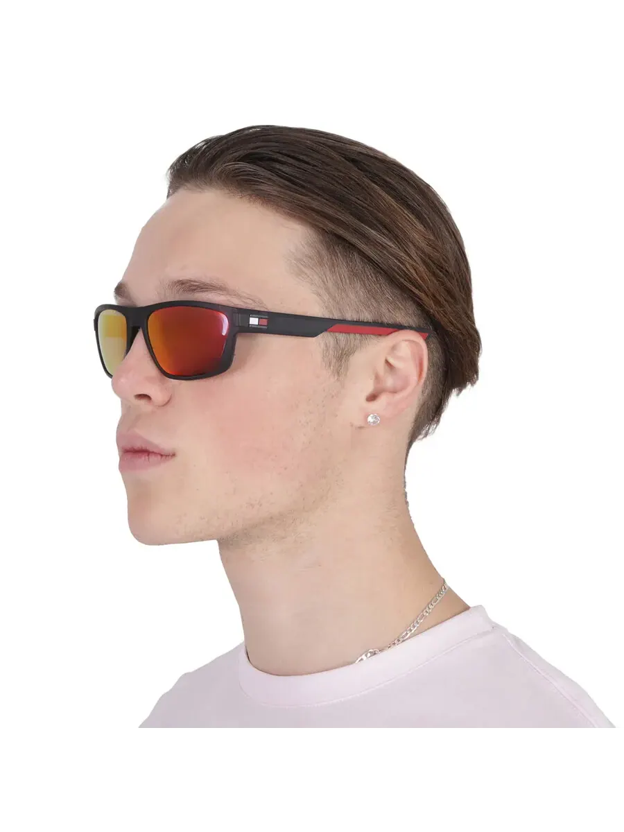 Мужские прямоугольные солнцезащитные очки Tommy Hilfiger Infrared TH 1978/S 0003/MI 60 — изображение 2 из 6, красный