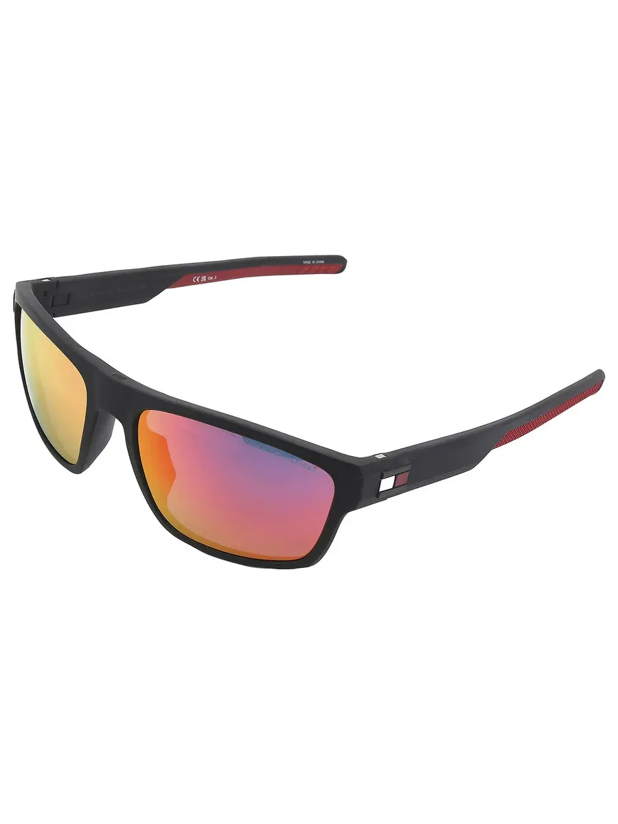 Мужские прямоугольные солнцезащитные очки Tommy Hilfiger Infrared TH 1978/S 0003/MI 60 — изображение 5 из 6, красный
