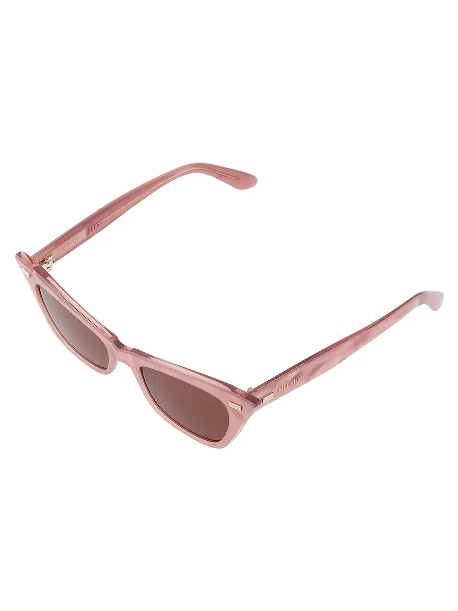 Женские солнцезащитные очки Valentino Brown Cat Eye VLS-176 B 51 Valentino Garavani, розовый/золотой — изображение 3 из 4