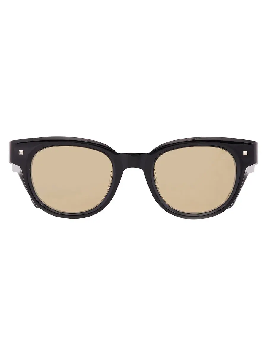 Солнцезащитные очки унисекс Valentino ESSENTIAL V Amber Oval VLS-163 A 48 Valentino Garavani, черный/золотой — золотистый