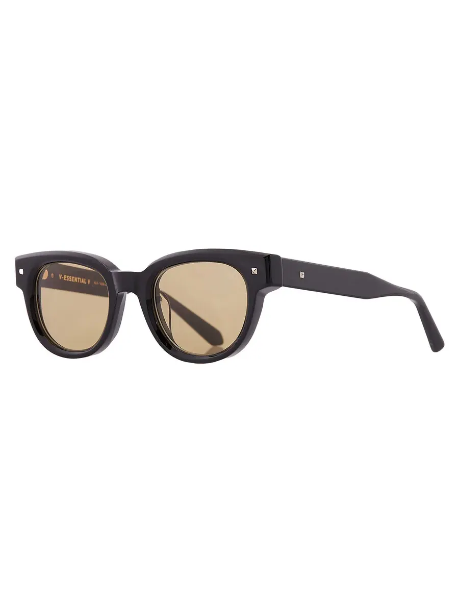 Солнцезащитные очки унисекс Valentino ESSENTIAL V Amber Oval VLS-163 A 48 Valentino Garavani, черный/золотой