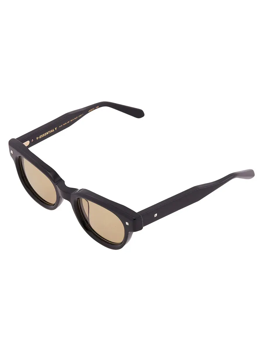 Солнцезащитные очки унисекс Valentino ESSENTIAL V Amber Oval VLS-163 A 48 Valentino Garavani, черный/золотой