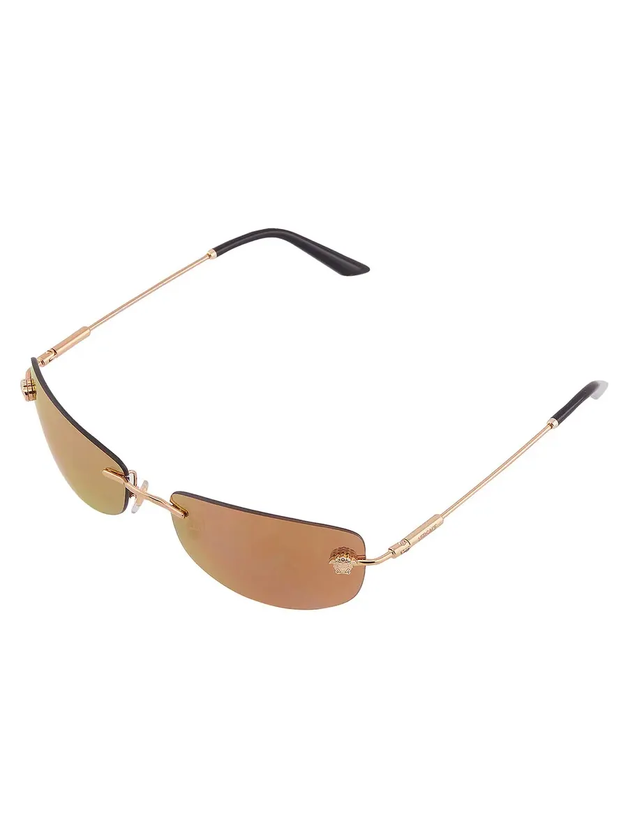 Мужские солнцезащитные очки Versace Bronze Mirror Gold прямоугольные VE2279 10027I 60 — изображение 3 из 5, золото