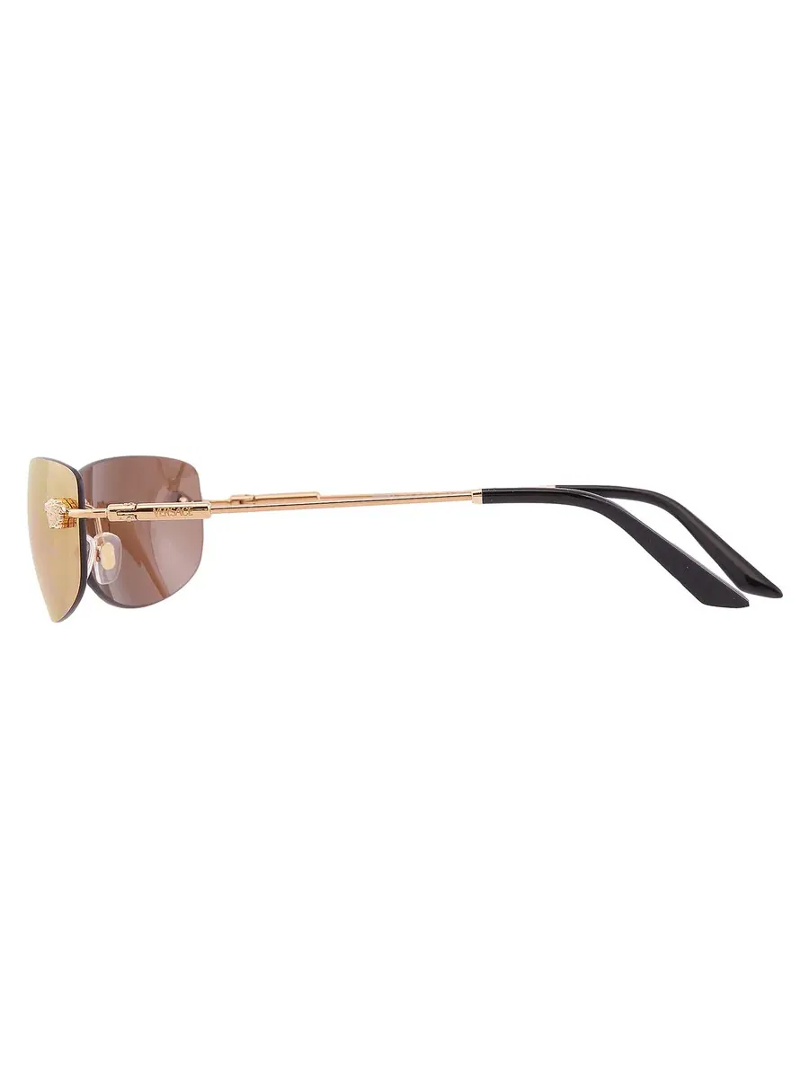 Мужские солнцезащитные очки Versace Bronze Mirror Gold прямоугольные VE2279 10027I 60 — изображение 4 из 5, золото