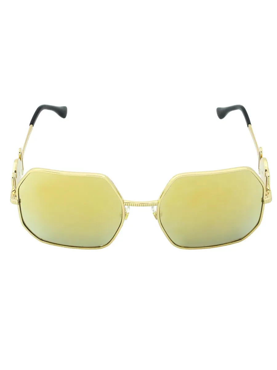 Солнцезащитные очки женские Versace Brown Mirror Gold неправильной формы VE2248 10027P 58 — золотистый