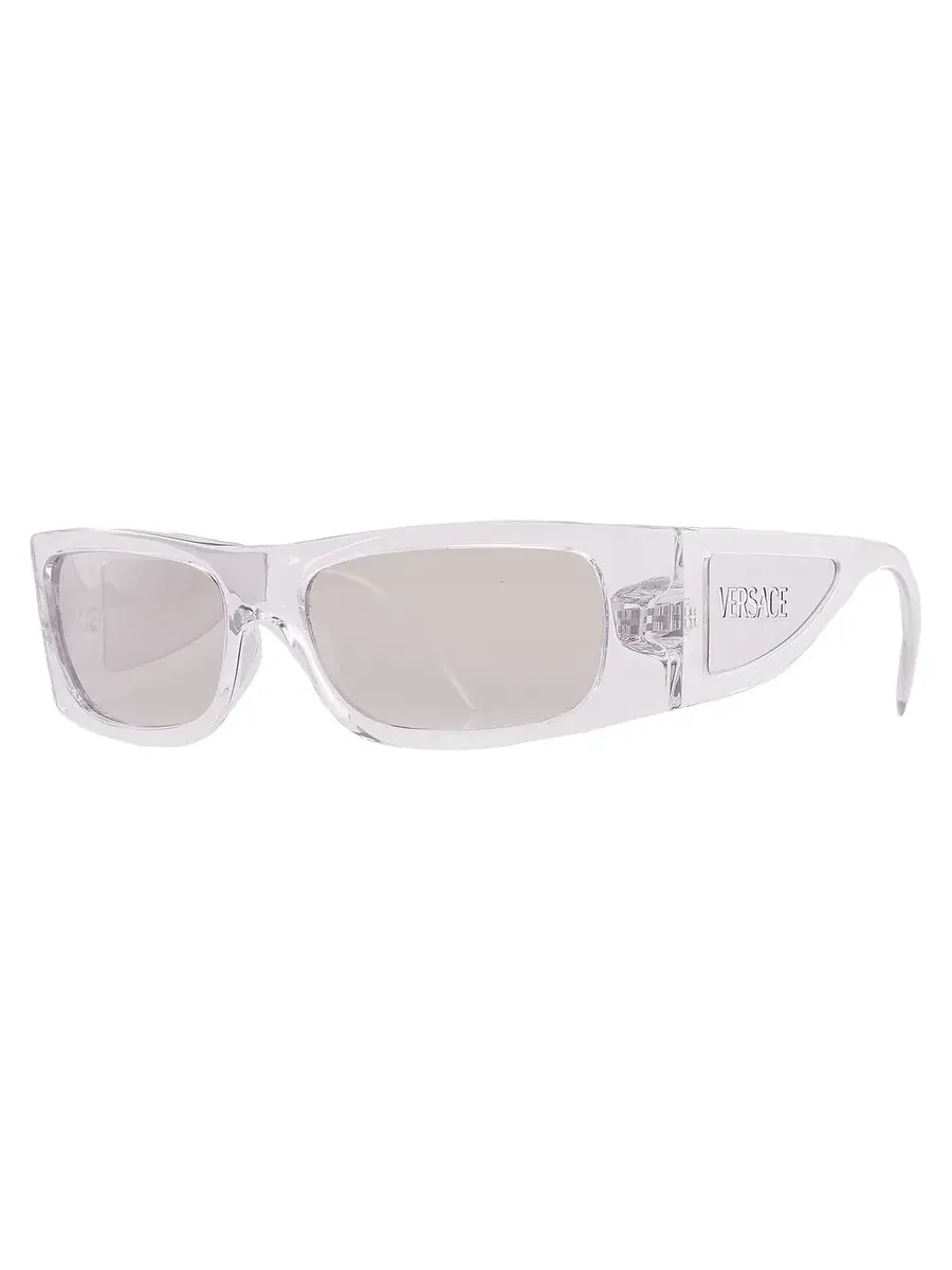Мужские солнцезащитные очки Versace Clear Mirror Silver Wrap VE4482 148/8V 57 — изображение 2 из 5, прозрачный