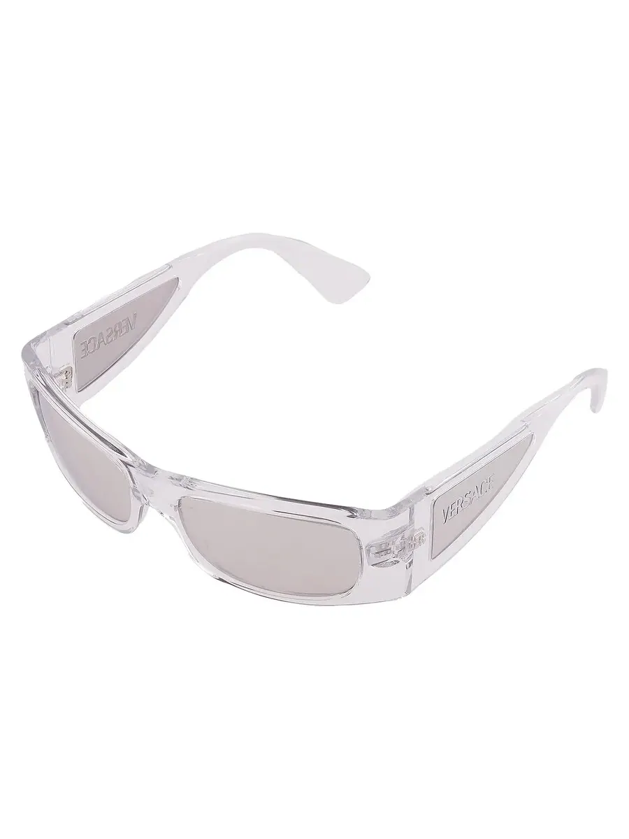 Мужские солнцезащитные очки Versace Clear Mirror Silver Wrap VE4482 148/8V 57 — изображение 3 из 5, прозрачный