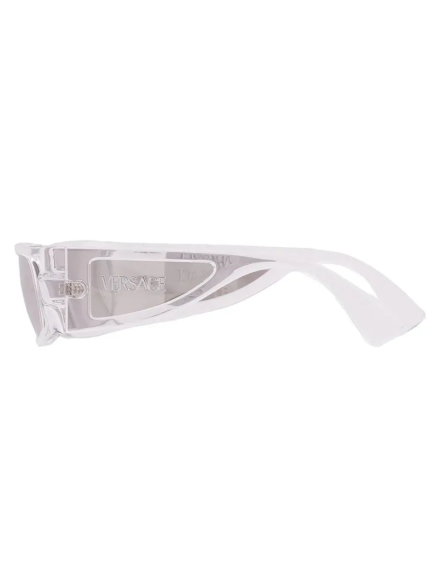 Мужские солнцезащитные очки Versace Clear Mirror Silver Wrap VE4482 148/8V 57 — изображение 4 из 5, прозрачный