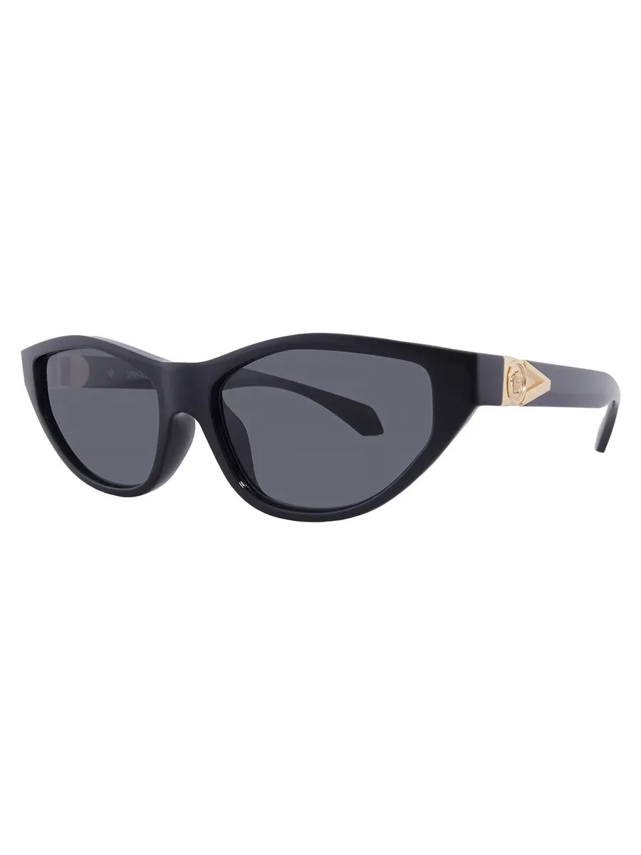 Солнцезащитные очки женские Versace Dark Grey Cat Eye VE4491U GB1/87 55 — изображение 2 из 5, черный