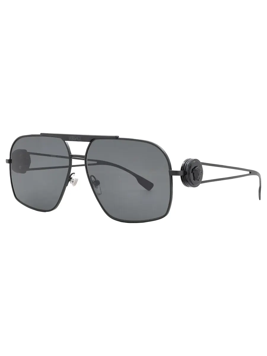 Солнцезащитные очки для мужчин Versace Dark Grey Navigator VE2269 143387 62 — изображение 2 из 5, серый