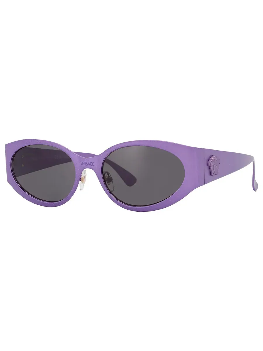 Женские солнцезащитные очки Versace Dark Grey Oval VE2263 150287 56 — изображение 3 из 6, фиолетовый