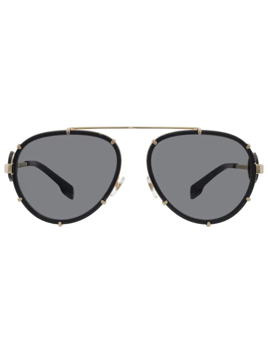 Женские солнцезащитные очки Versace Dark Grey Pilot VE2232 143887 61, черный/золотой