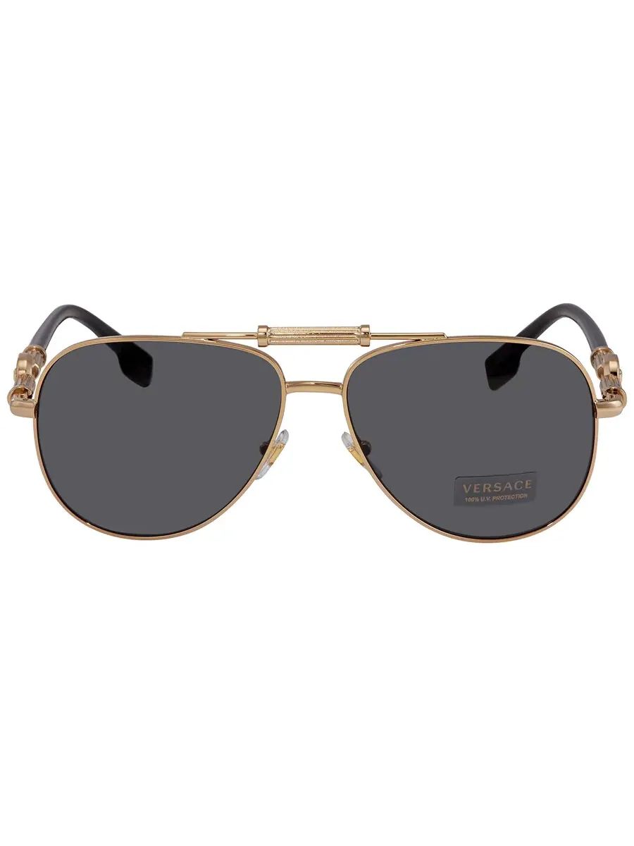 Очки солнцезащитные унисекс Versace Dark Grey Pilot VE2236 100287 59