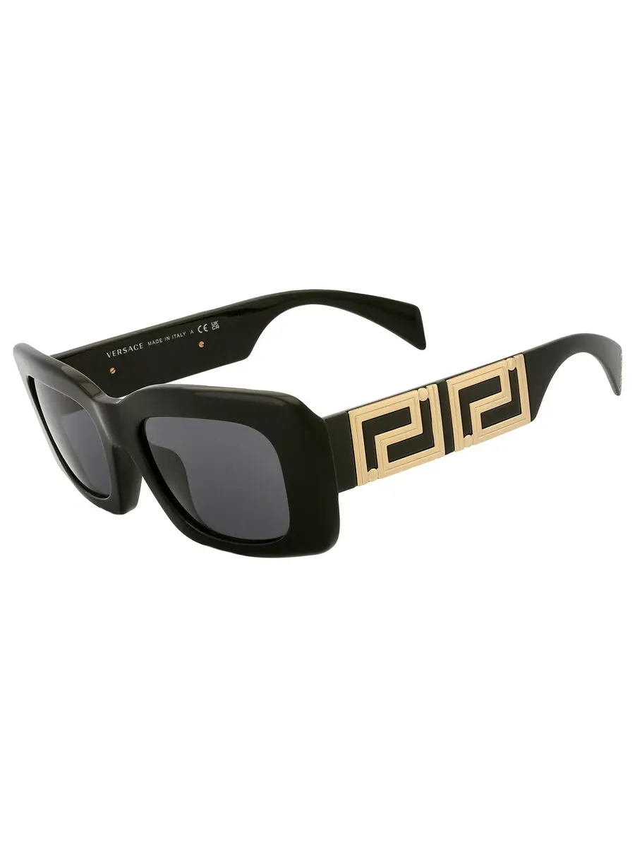 Солнцезащитные очки женские прямоугольные Versace темно-серого цвета VE4444U GB1/87 54 — изображение 4 из 6, черный
