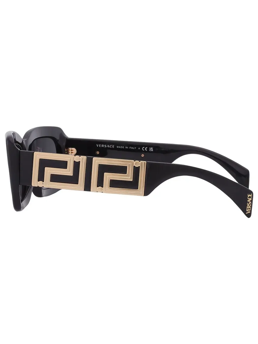 Солнцезащитные очки женские прямоугольные Versace темно-серого цвета VE4444U GB1/87 54 — изображение 5 из 6, черный