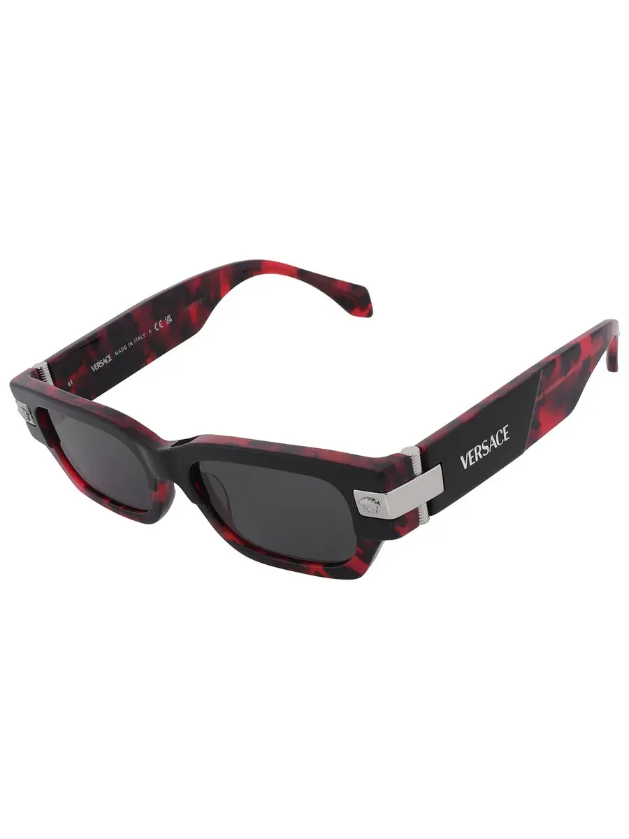 Мужские прямоугольные солнцезащитные очки Versace Dark Grey VE4465 545787 53 — изображение 3 из 5, черный/красный