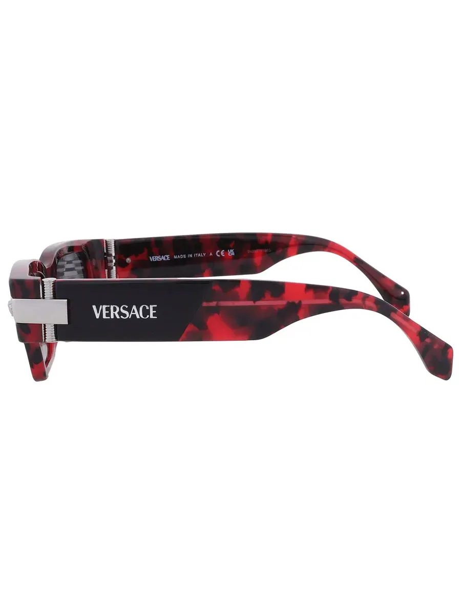 Мужские прямоугольные солнцезащитные очки Versace Dark Grey VE4465 545787 53 — изображение 4 из 5, черный/красный