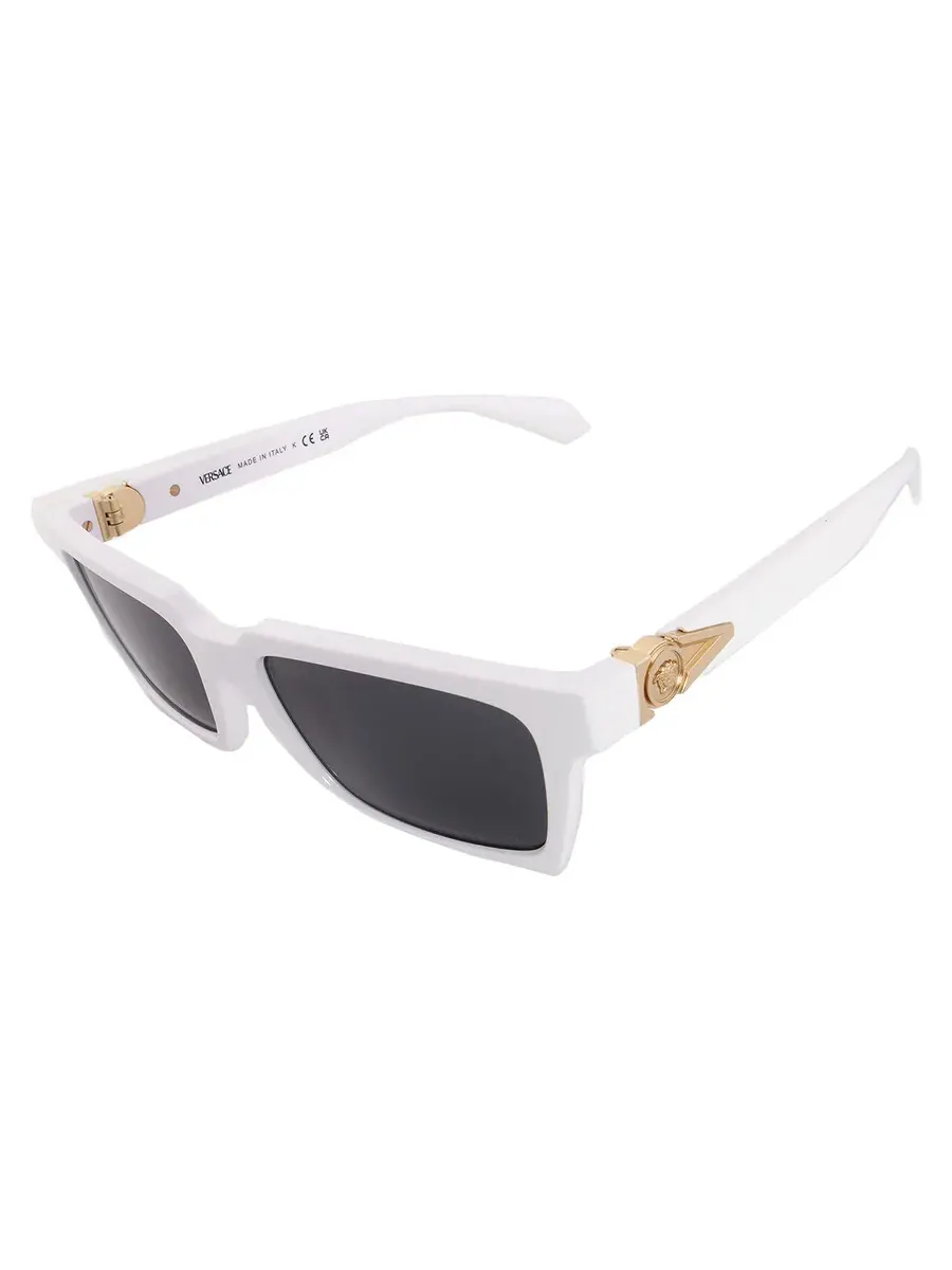 Мужские солнцезащитные очки Versace темно-серые прямоугольные VE4490U 314/87 55 — изображение 3 из 5, белый