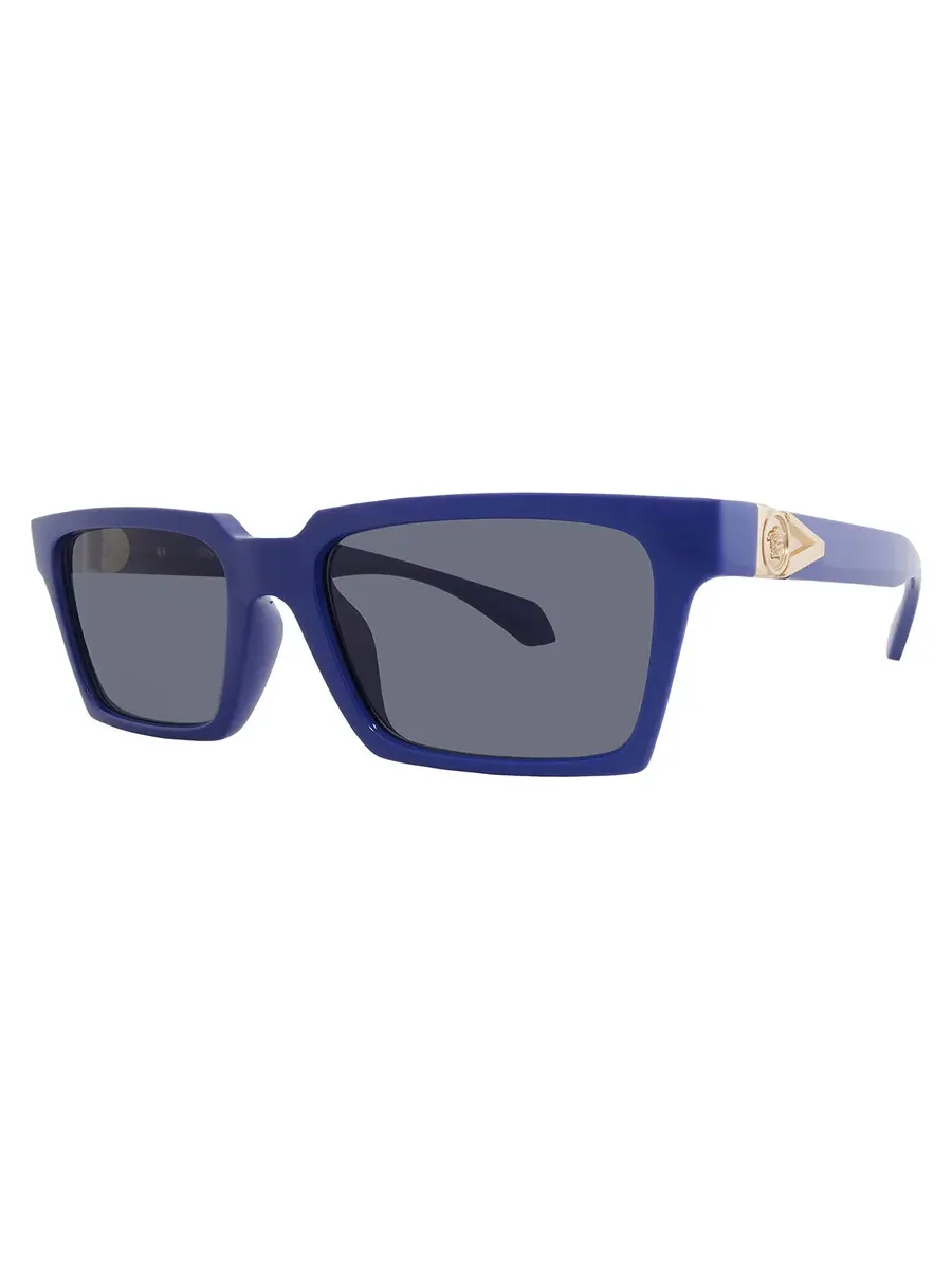 Мужские солнцезащитные очки Versace темно-серые прямоугольные VE4490U 545087 55 — изображение 2 из 5, синий
