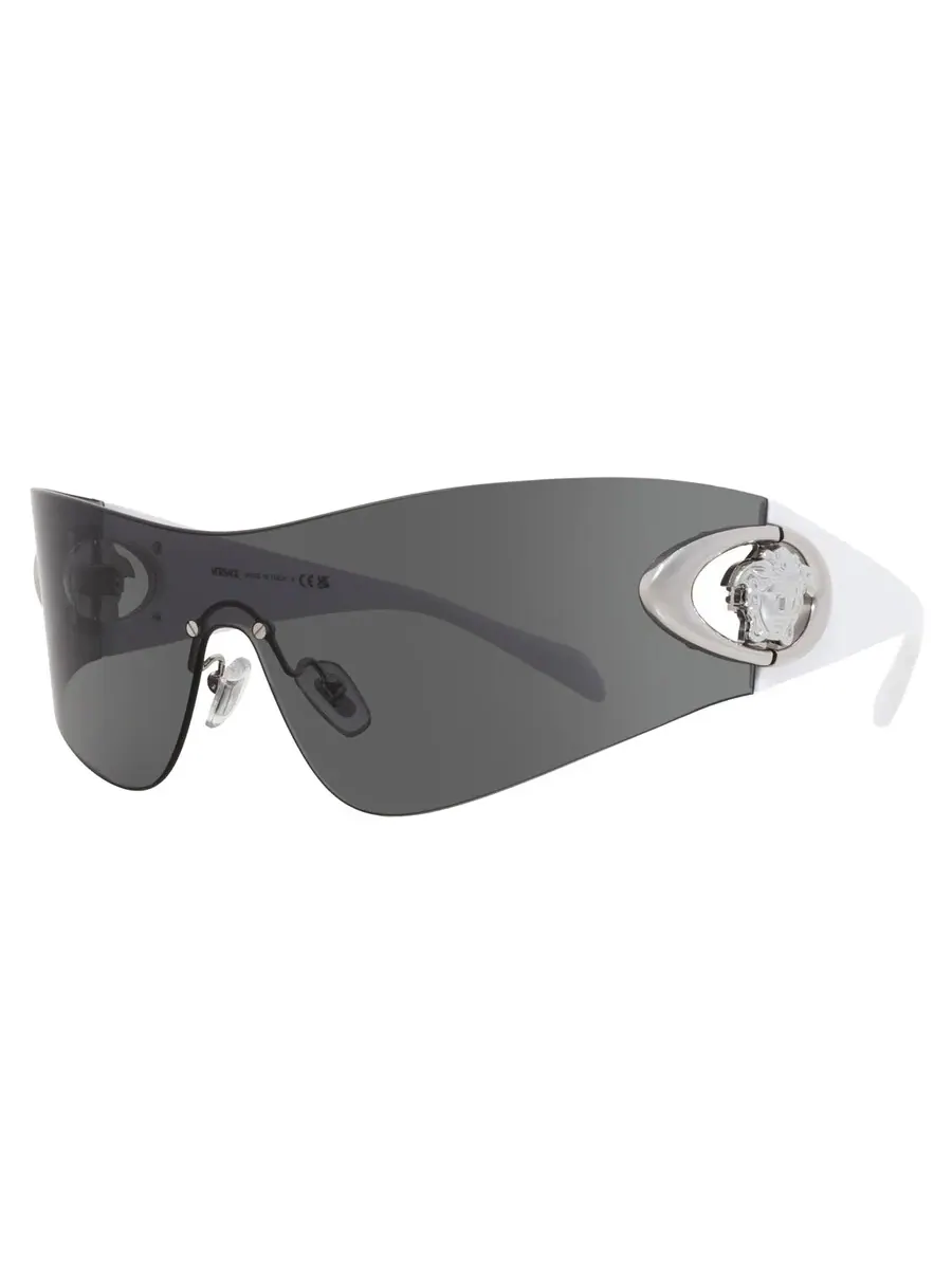 Мужские солнцезащитные очки Versace Dark Grey Shield VE2280 100087 42 — изображение 2 из 5, белый