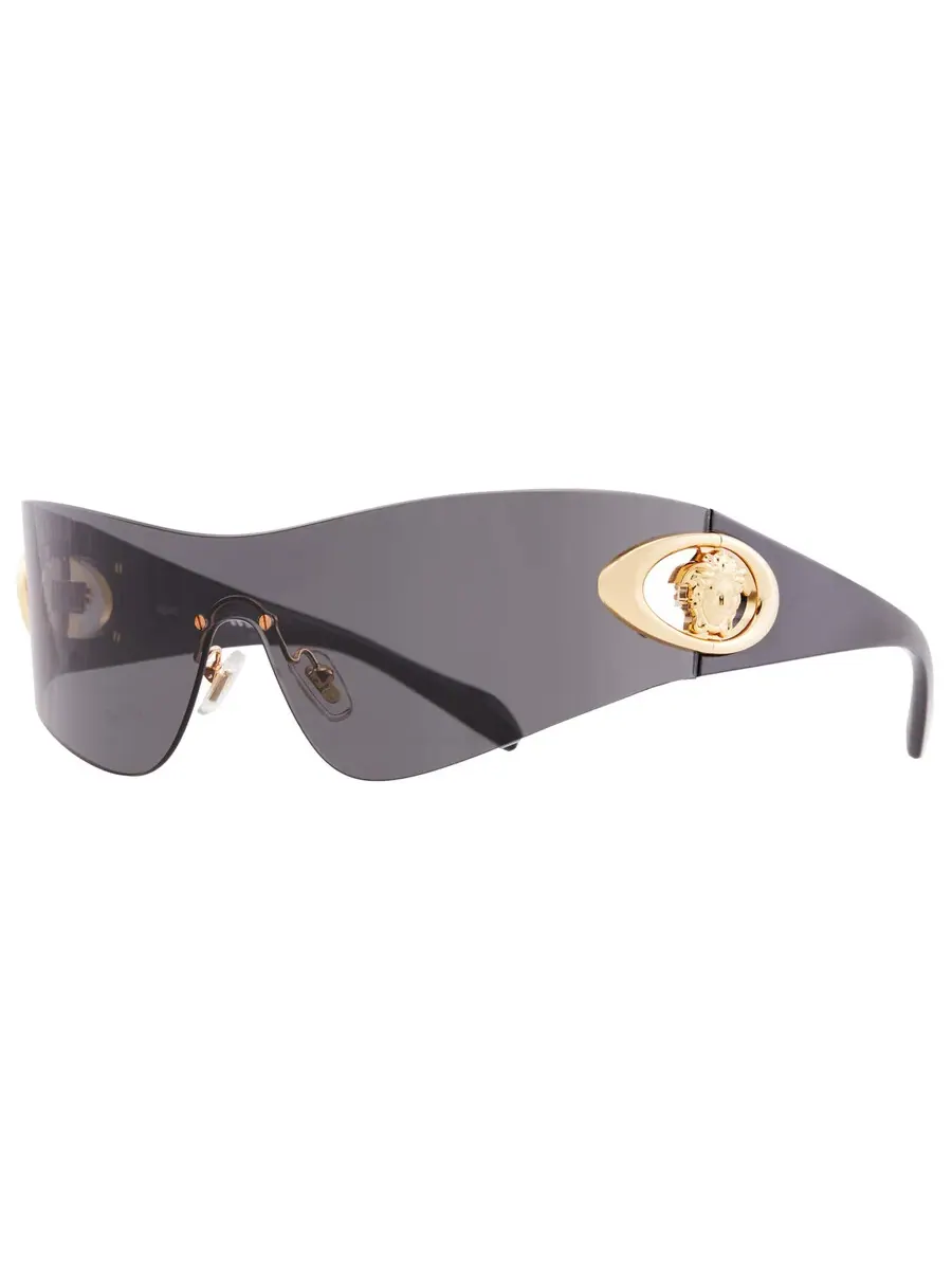 Мужские солнцезащитные очки Versace Dark Grey Shield VE2280 100287 42 — изображение 2 из 5, серый