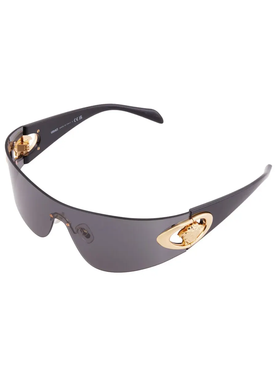Мужские солнцезащитные очки Versace Dark Grey Shield VE2280 100287 42 — изображение 3 из 5, серый