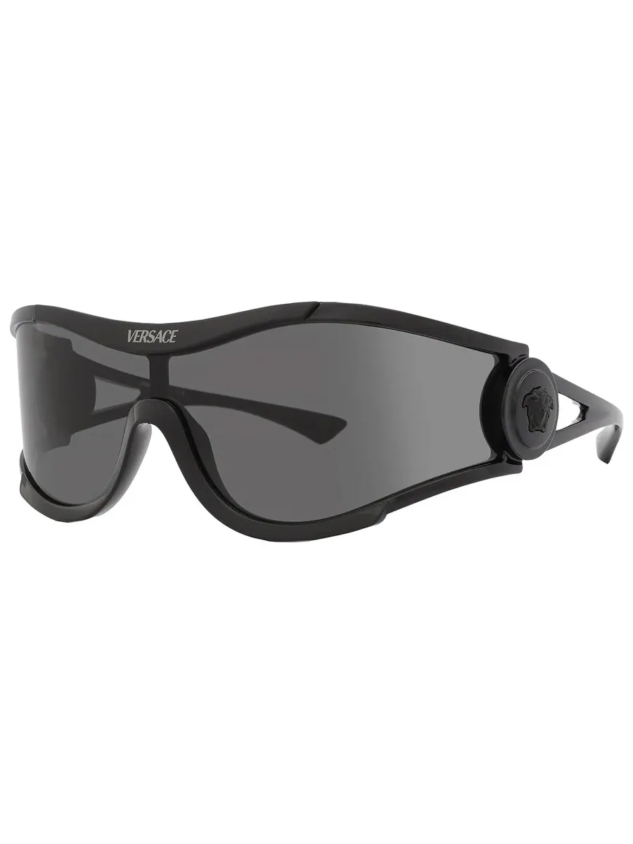 Очки солнцезащитные унисекс Versace Dark Grey Shield VE4475 536087 142 — изображение 3 из 6, черный