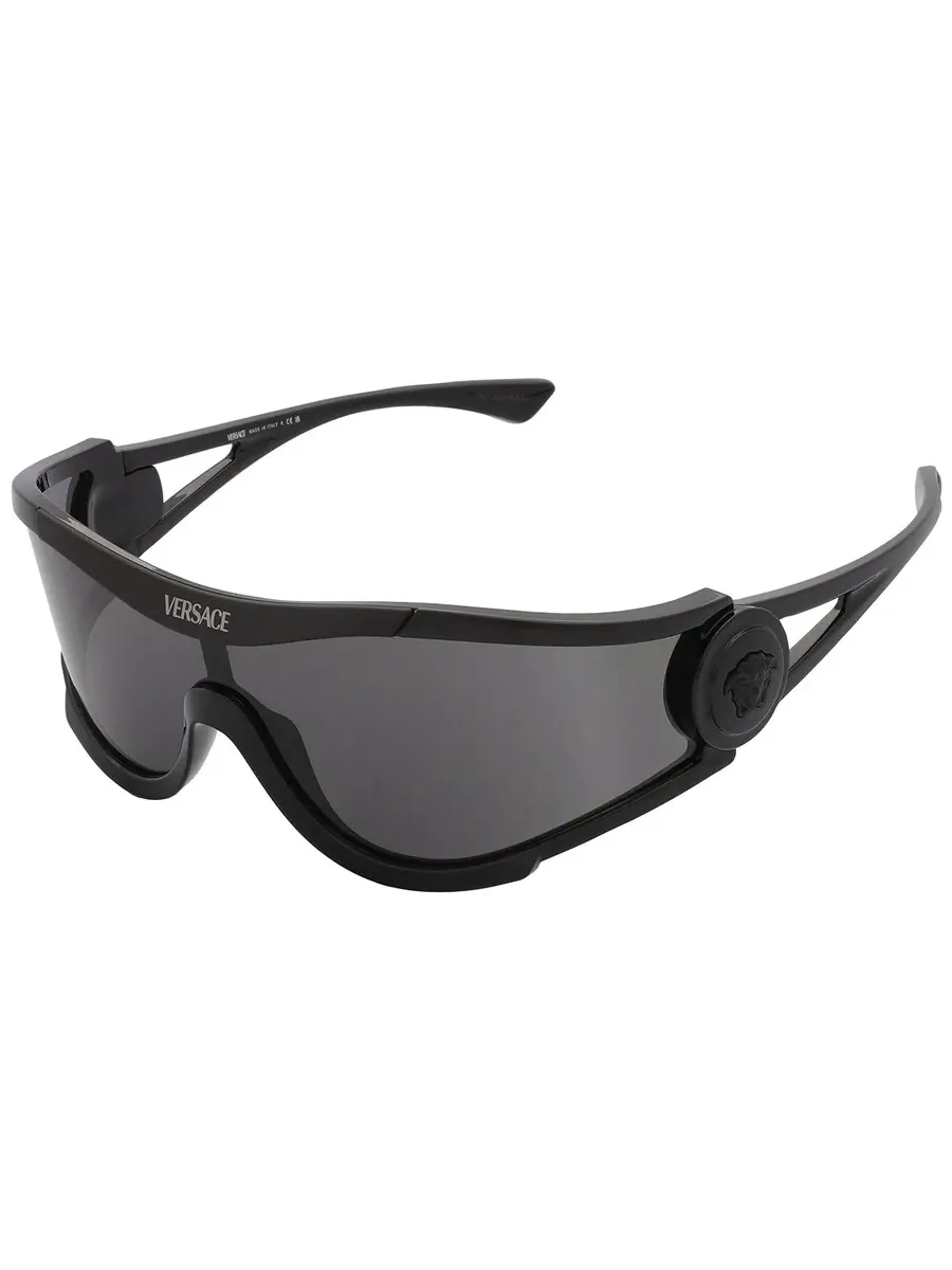Очки солнцезащитные унисекс Versace Dark Grey Shield VE4475 536087 142 — изображение 4 из 6, черный