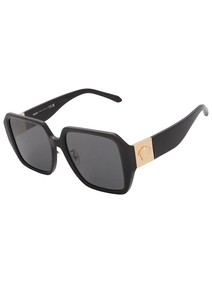 Солнцезащитные очки женские Versace темно-серые квадратные VE4472D GB1/87 56 — изображение 4 из 6, черный