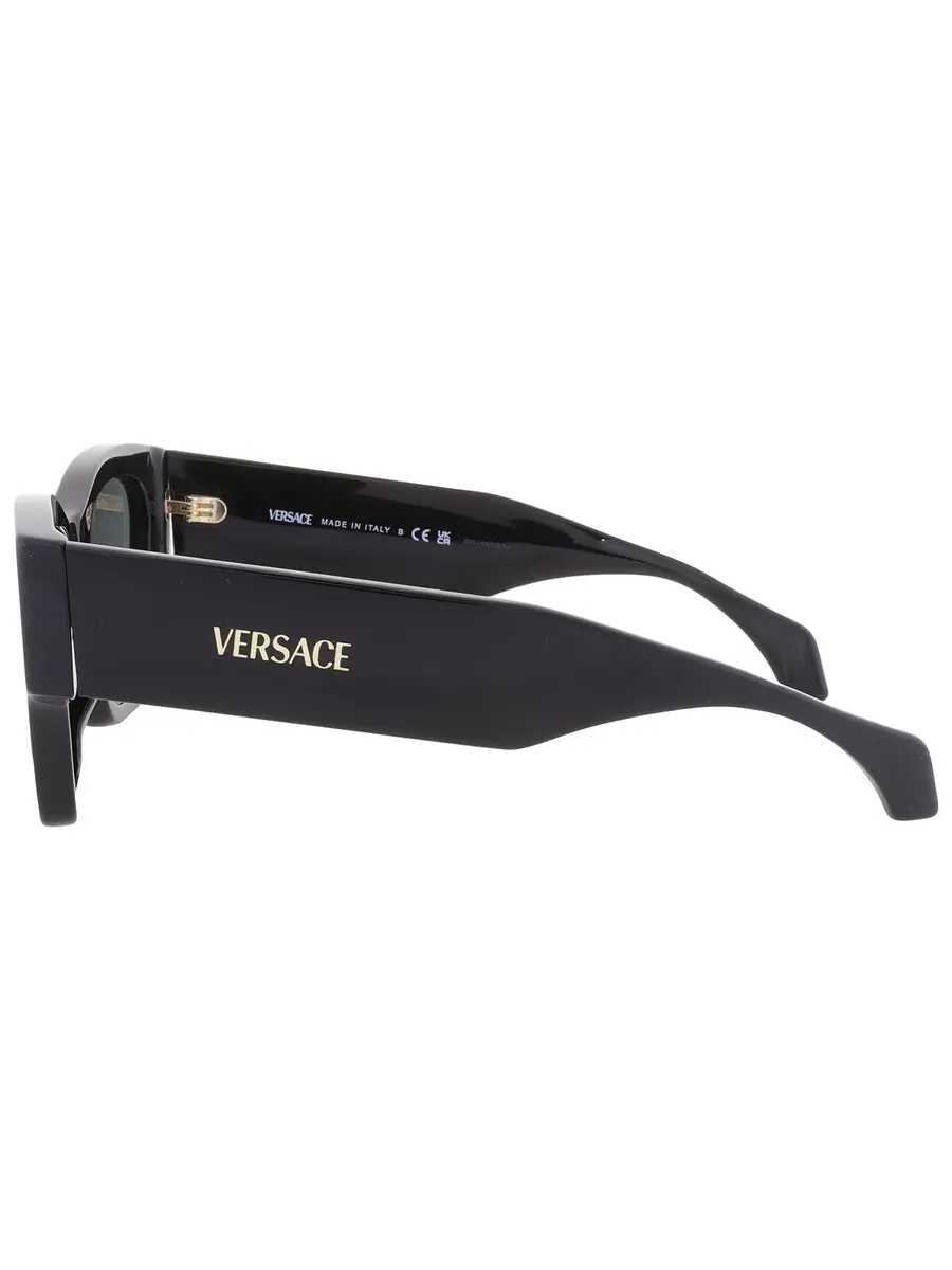 Женские солнцезащитные очки Versace темно-серые квадратные VE4492U GB1/87 53 — изображение 4 из 5, черный