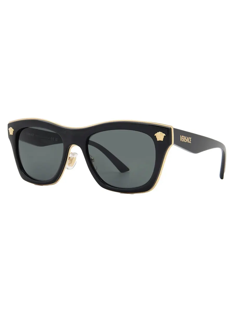 Мужские солнцезащитные очки Versace Dark Grey Square VE2272 GB1/87 53 — изображение 2 из 5, черный
