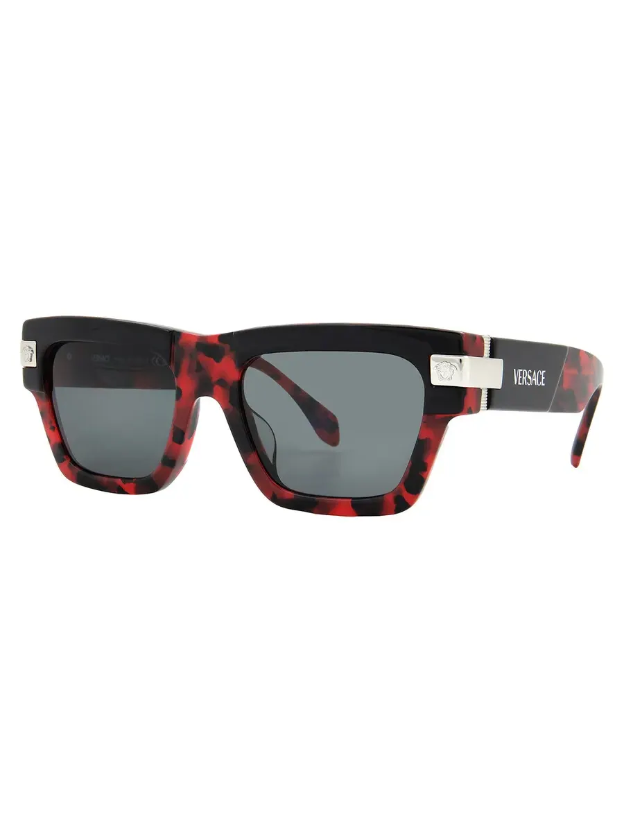Мужские солнцезащитные очки Versace Dark Grey Square VE4464F 545787 55 — изображение 2 из 5, черный/красный