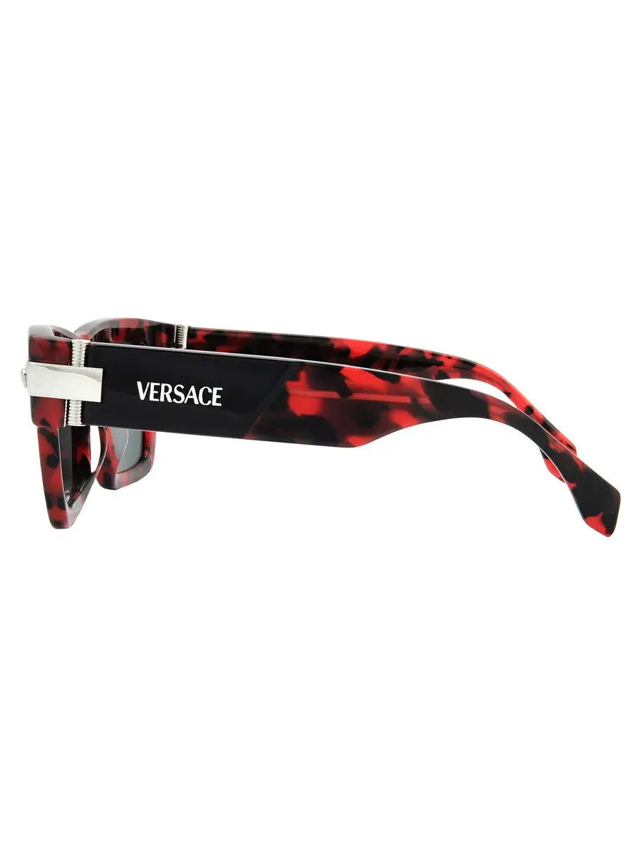 Мужские солнцезащитные очки Versace Dark Grey Square VE4464F 545787 55 — изображение 3 из 5, черный/красный