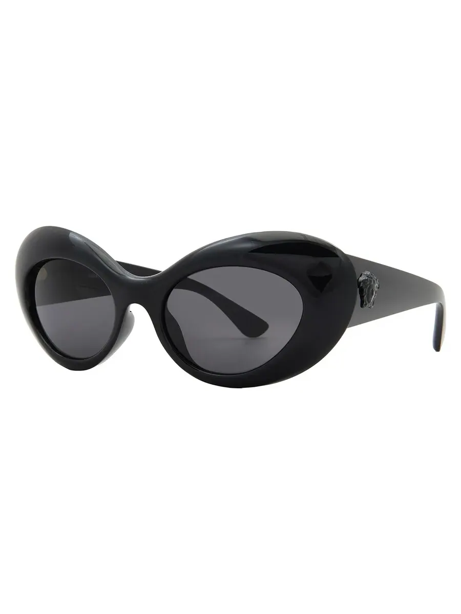Солнцезащитные очки женские Versace Grey Cat Eye VE4456U GB1/87 52 — изображение 2 из 5, черный
