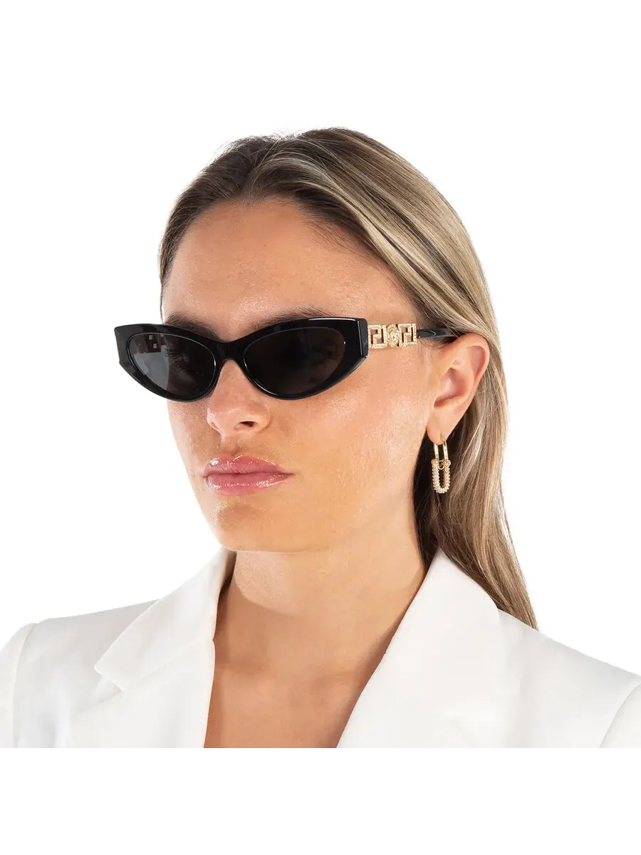 Женские солнцезащитные очки Versace серого цвета "кошачий глаз" VE4470B GB1/87 56 — изображение 2 из 6, серый