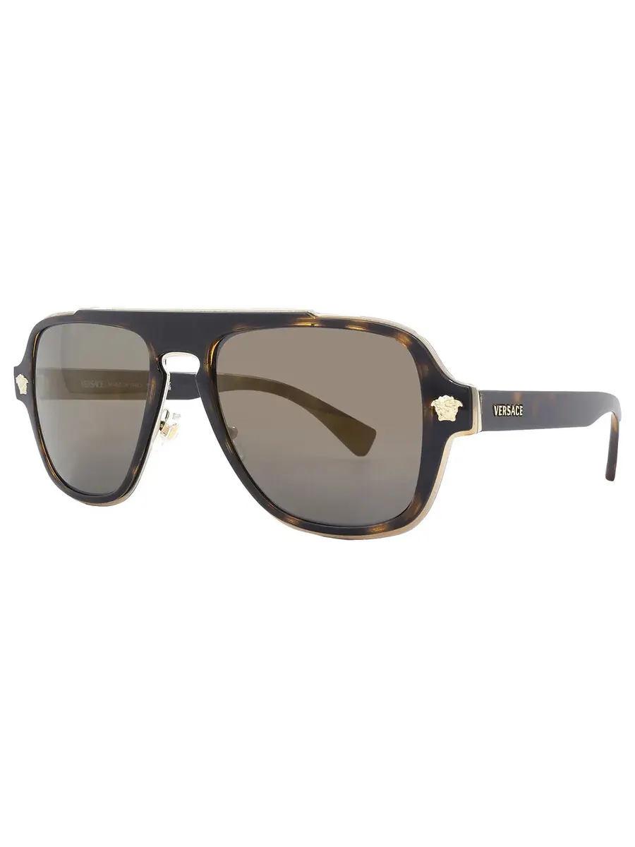 Мужские солнцезащитные очки Versace Grey Navigator VE2199 12524T 56 — изображение 2 из 5, хавана