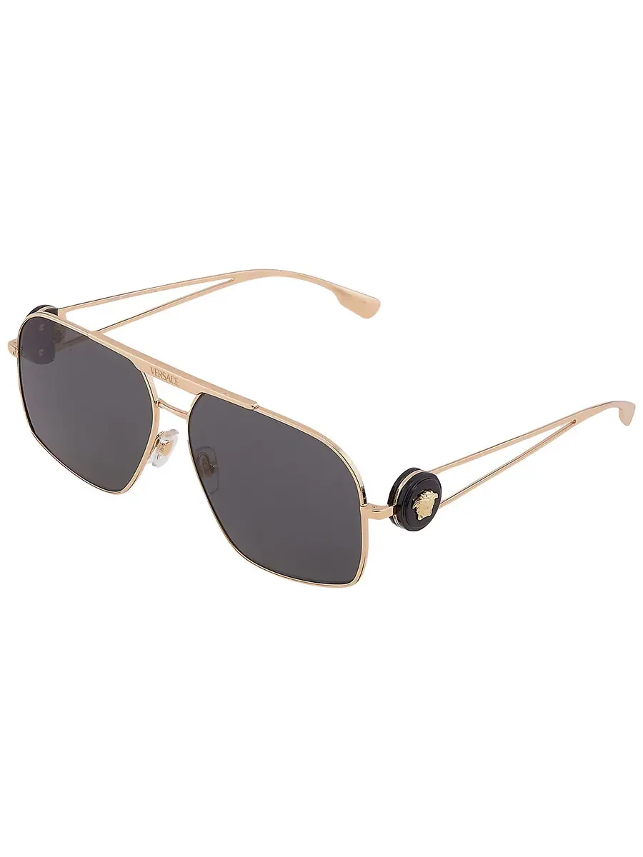 Мужские солнцезащитные очки Versace Grey Navigator VE2269 100287 62 — изображение 4 из 6, золото