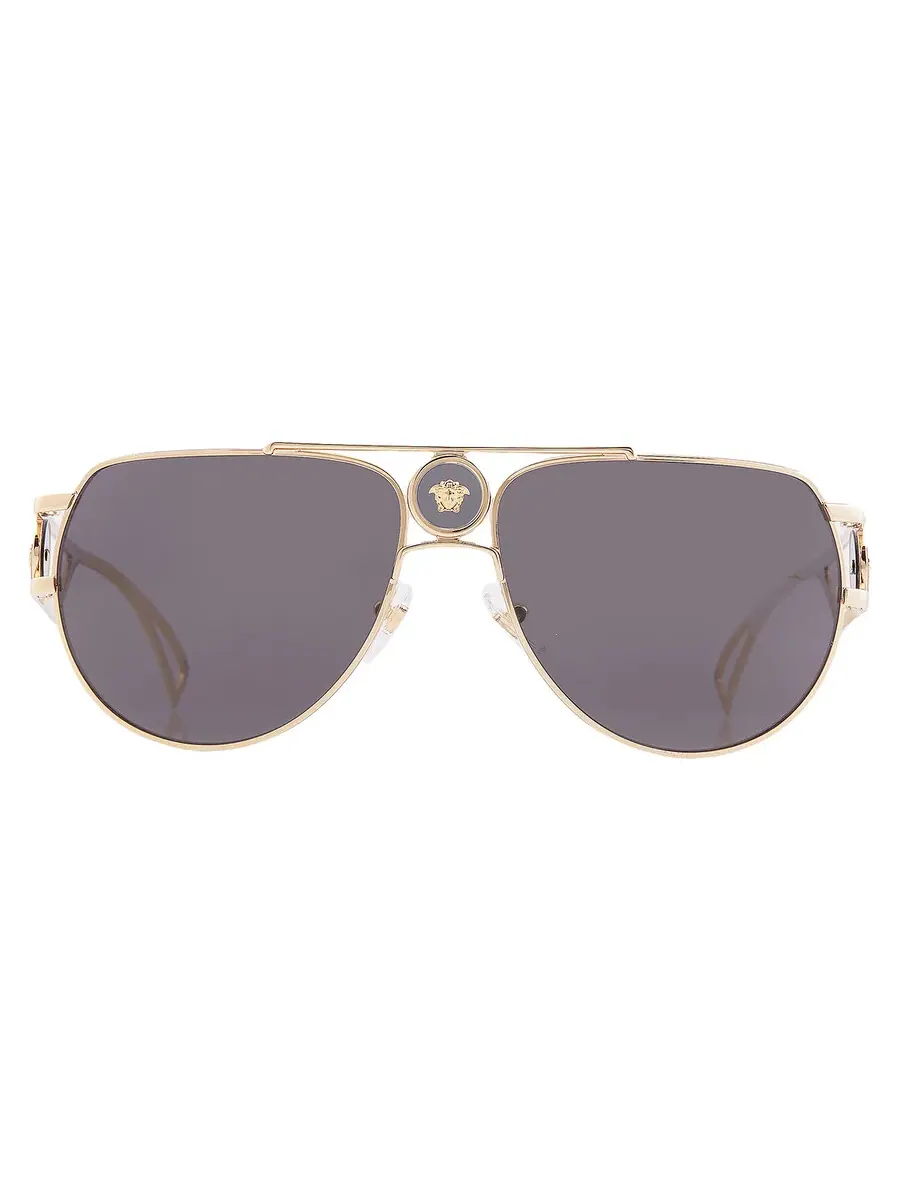 Мужские солнцезащитные очки Versace серого цвета "Пилот" VE2225 100287 60