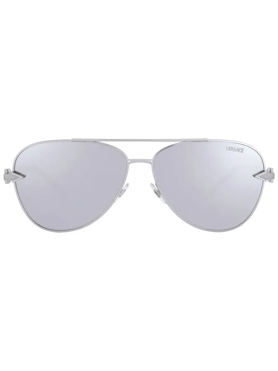 Мужские солнцезащитные очки Versace Light Grey Silver Mirror Pilot VE2283 10006G 61