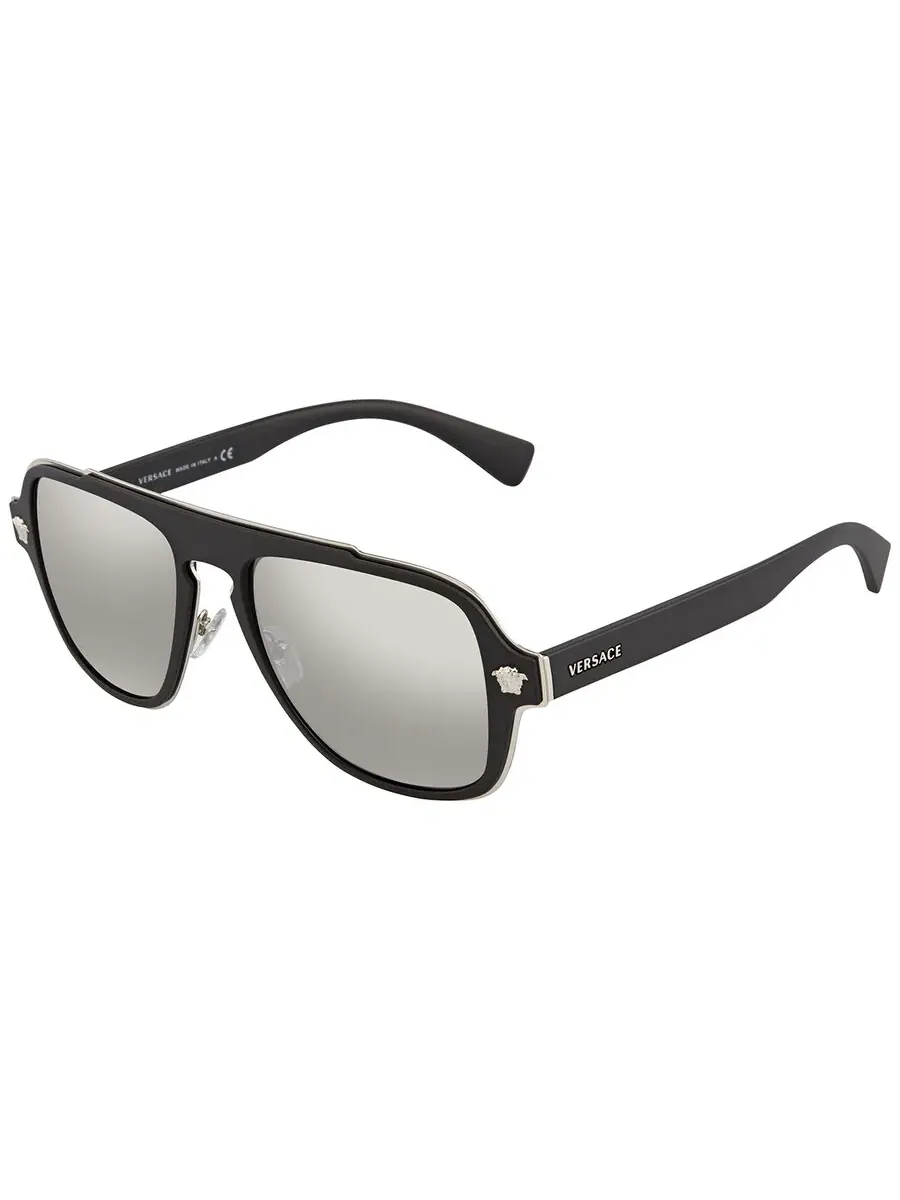 Солнцезащитные очки унисекс Versace Light Grey Silver Mirror Navigator VE2199 10006G 56