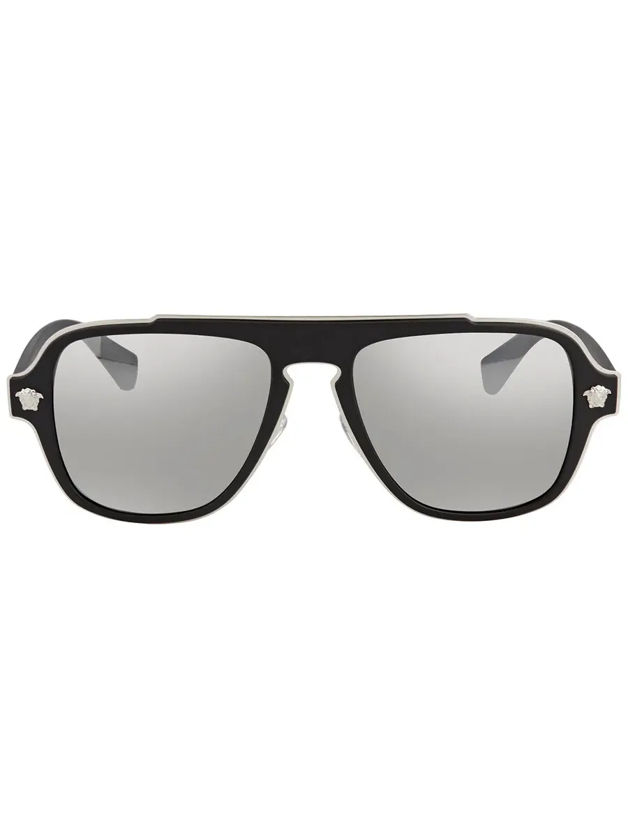 Солнцезащитные очки унисекс Versace Light Grey Silver Mirror Navigator VE2199 10006G 56 — изображение 2 из 4, серый