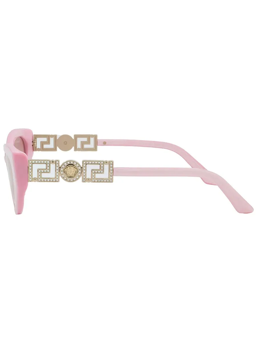 Женские солнцезащитные очки Versace Light Pink Mirror Silver Cat Eye VE4470B 5473/5 56 — изображение 4 из 6, розовый