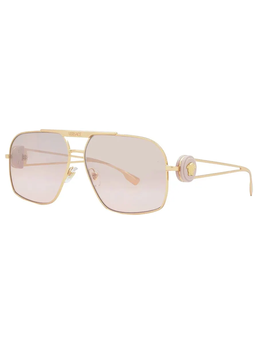 Мужские солнцезащитные очки Versace Pink Mirror Navigator VE2269 10027E 62 — изображение 2 из 5, розовый