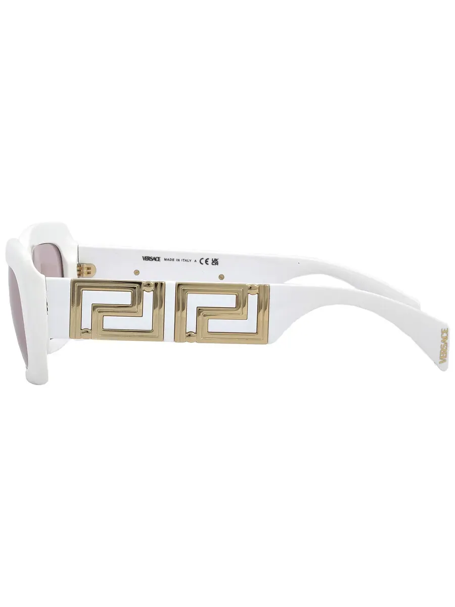 Женские солнцезащитные очки Versace Pink прямоугольной формы VE4444U 314/5 54 — изображение 3 из 6, белый