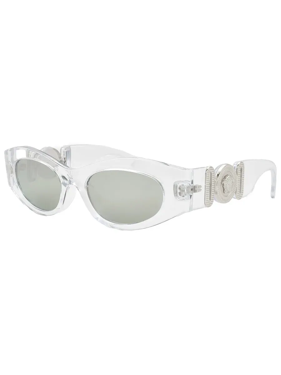 Женские солнцезащитные очки Versace Silver Mirror Oval VE4480U 148/30 51 — изображение 3 из 6, прозрачный