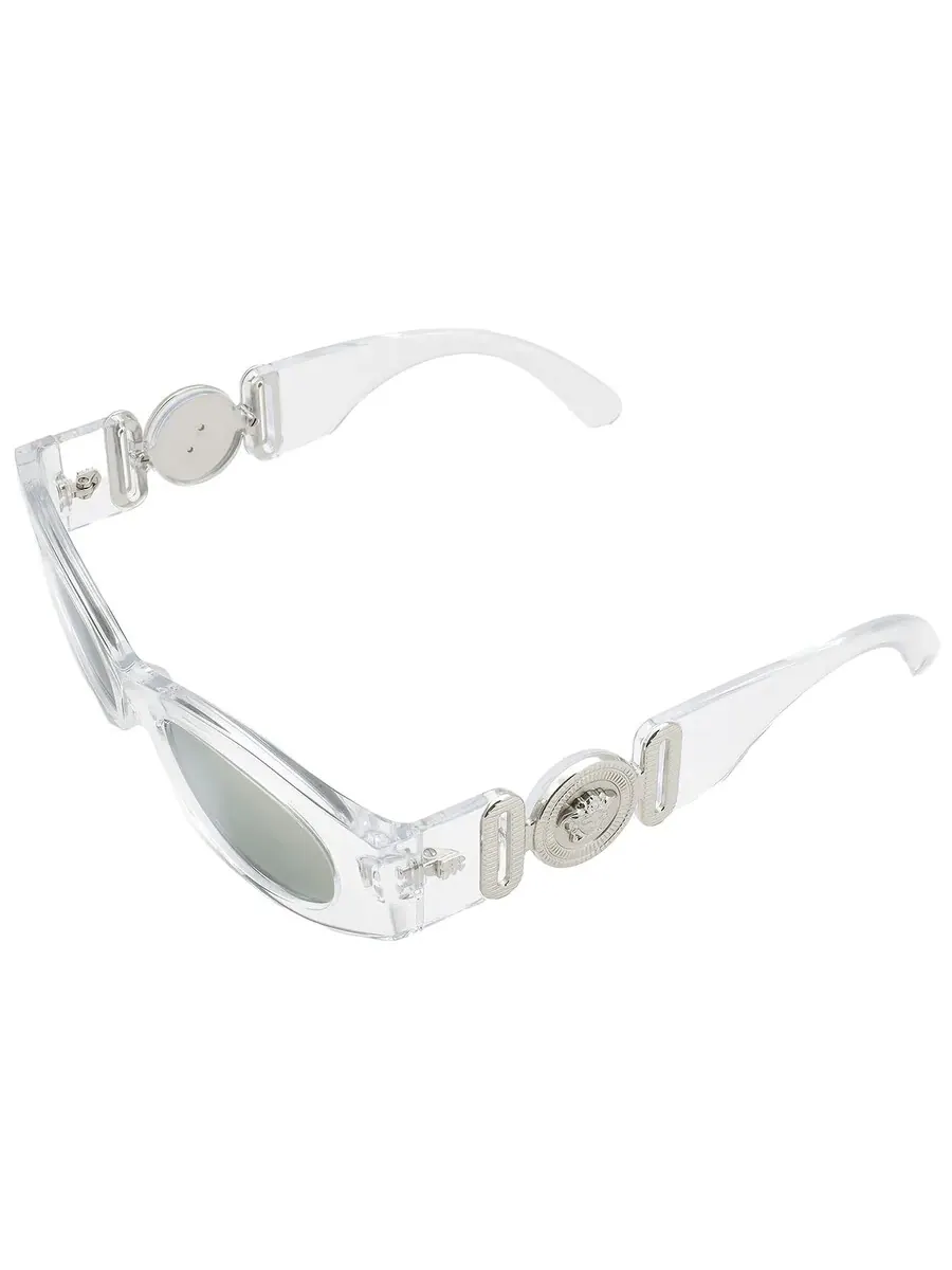 Женские солнцезащитные очки Versace Silver Mirror Oval VE4480U 148/30 51 — изображение 5 из 6, прозрачный
